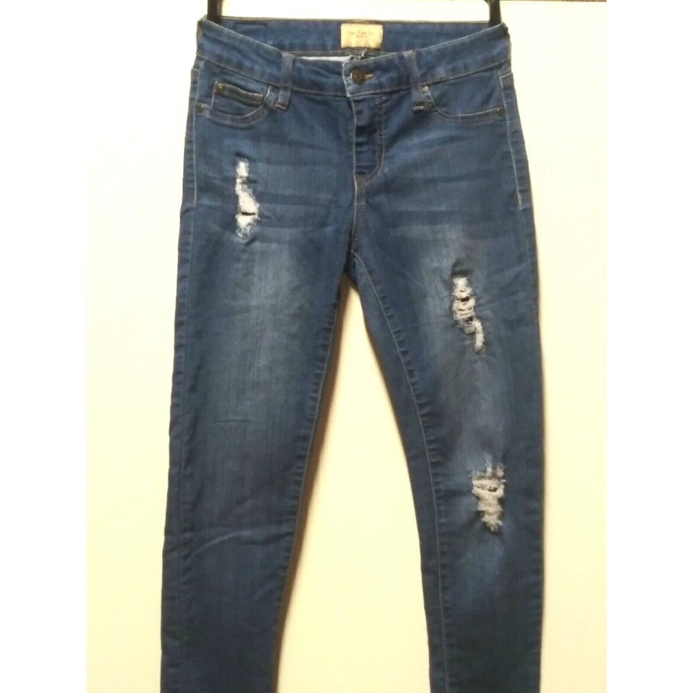 Celebrity Pink Womens Jeans blue distressed Waist 25 skinny ripped stretch EUC - Picture 3 of 8